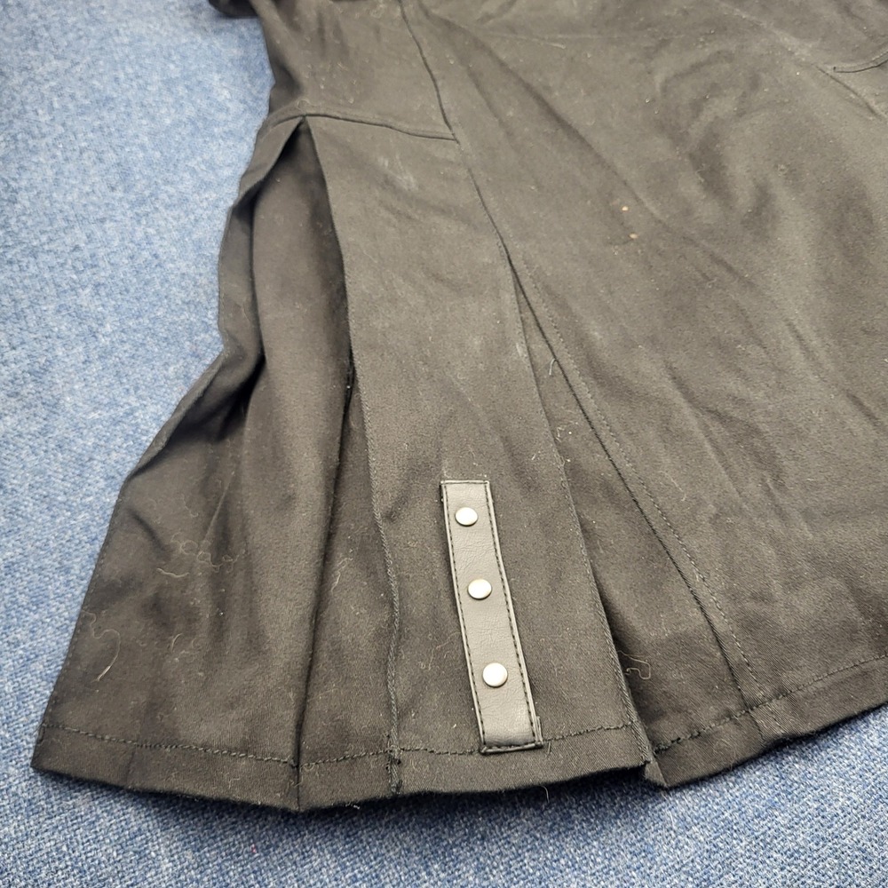 Tripp NYC Daang Goodman Black Gothic Pleated Mini Pinafore Dress Buckle Straps L - Picture 4 of 13